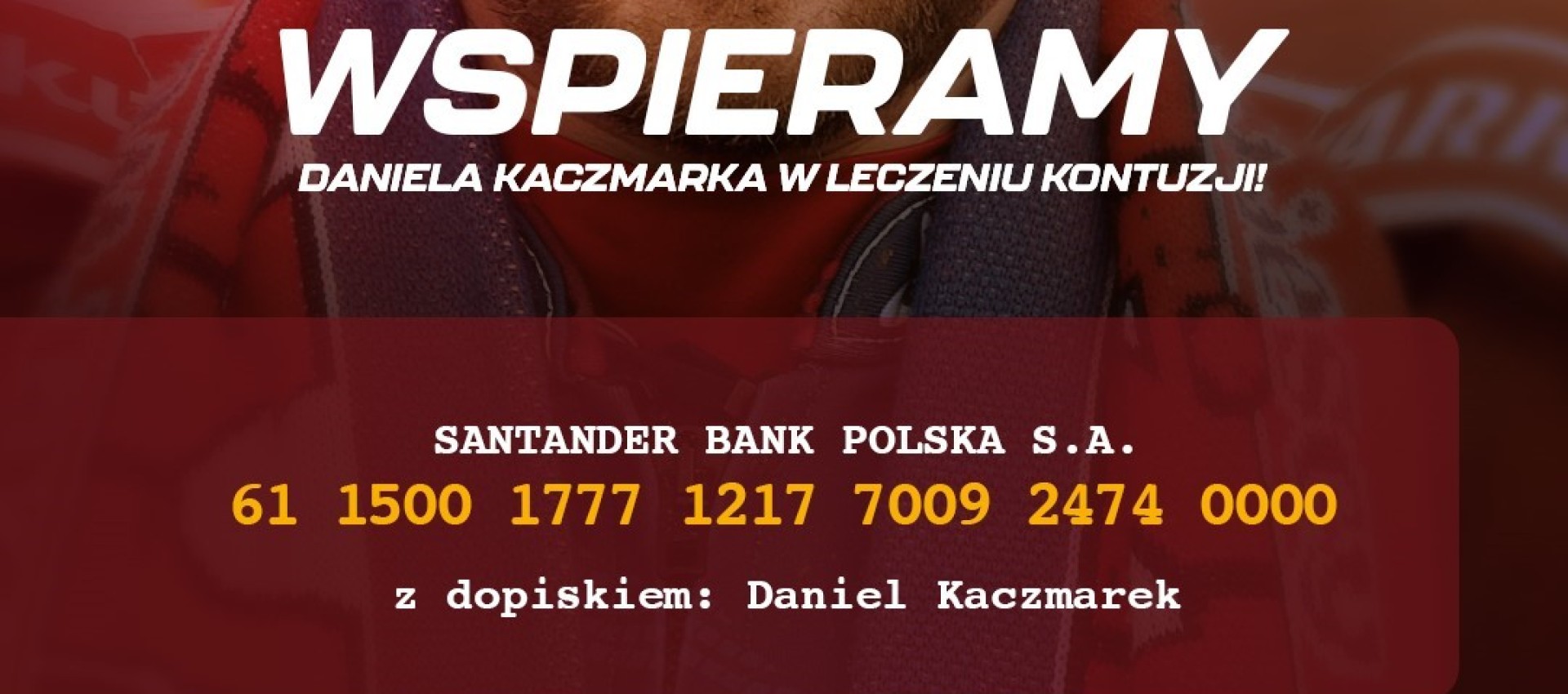 Daniel Kaczmarek z poważną kontuzją po upadku w Gdańsku. Trwa walka o powrót do zdrowia