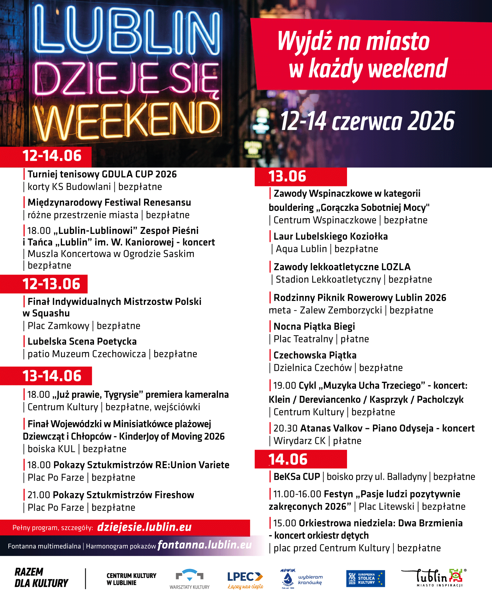 Lublin Dzieje sie weekend 12 14.06