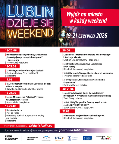 Lublin Dzieje Się Weekend 19 21.06 harmonogram