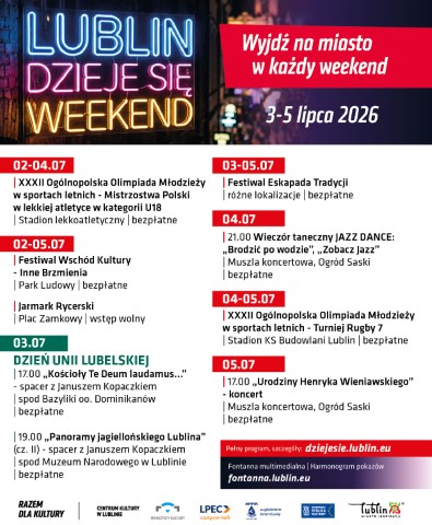 Lublin Dzieje Się Weekend 3 5.07 harmonogram