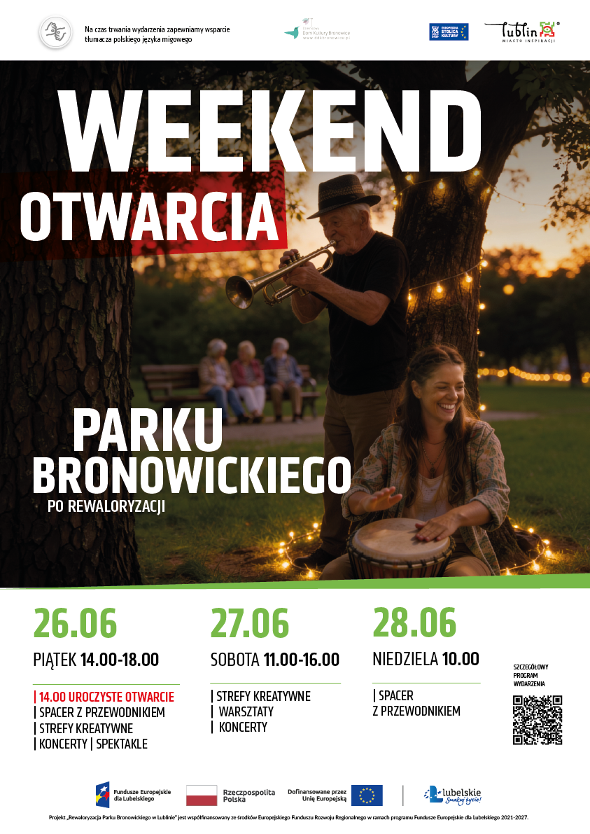 Wielkie otwarcie Parku Bronowickiego już 26 czerwca plakat