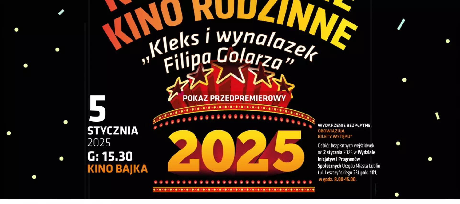 Noworoczne Kino Rodzinne w Lublinie – bezpłatny pokaz filmu już 5 stycznia